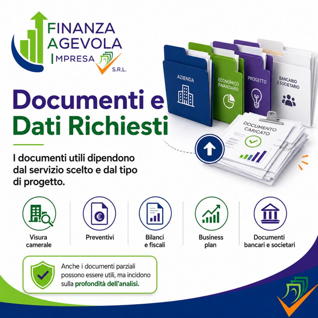 Documenti e dati richiesti per ottimizzazione progetto